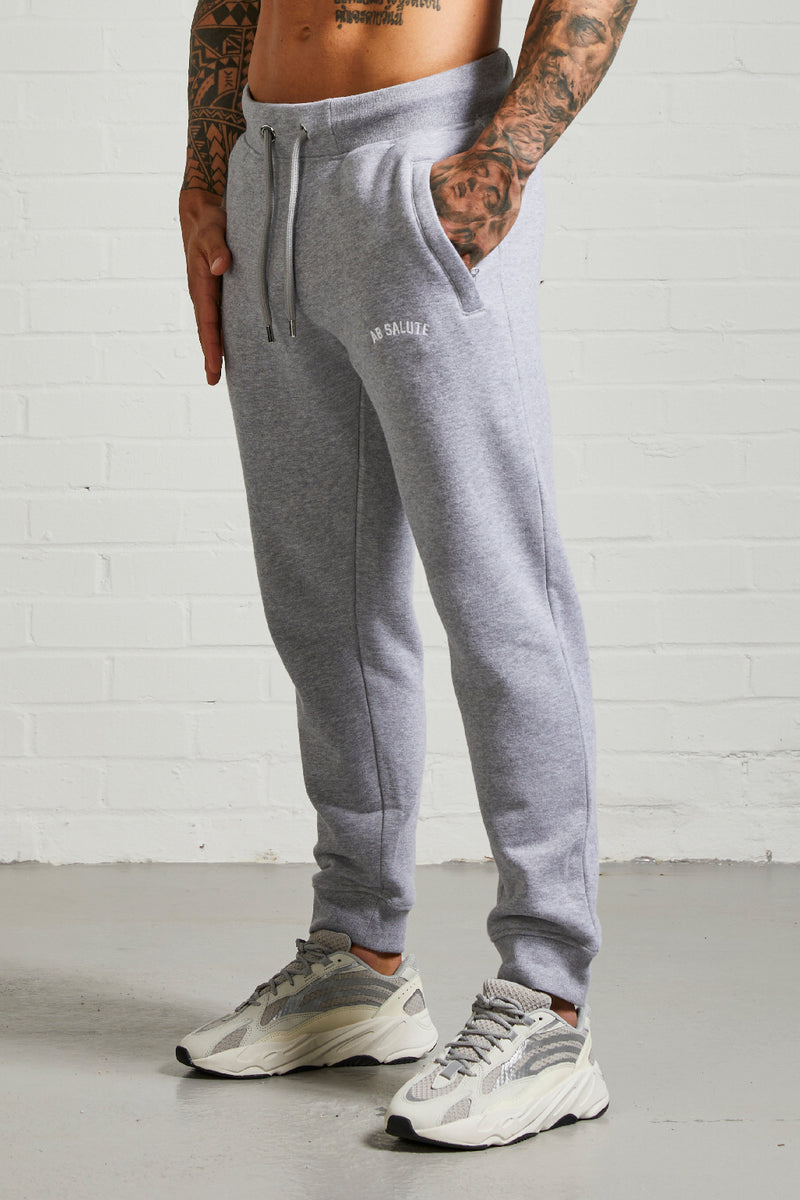 Premium jogging trousers with lots of details in grey / melange